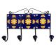 Blue Floral Ceramic Tiles Hooks-453 (Set Of Ine Piece)